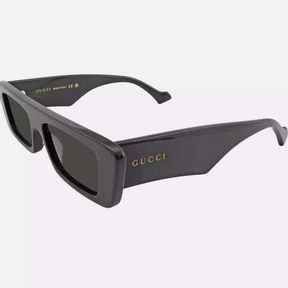 NEW Gucci Grey Rectangular Men's Sunglasses 54mm Black - Picture 1 of 5